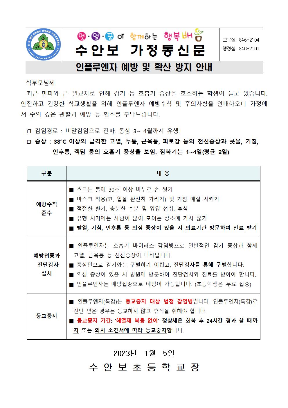 1월-감염병 예방(인플루엔자 예방 및 확산 방지 안내-230105)001